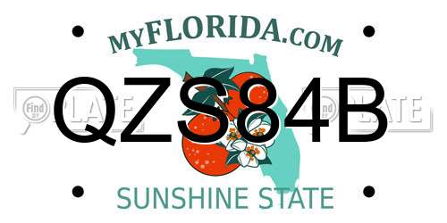 QZS84B Florida License Plate
