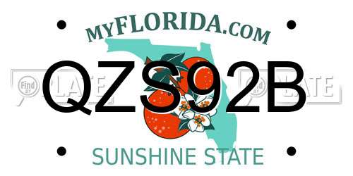 QZS92B Florida License Plate