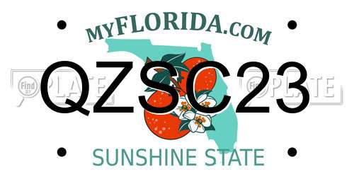QZSC23 Florida License Plate
