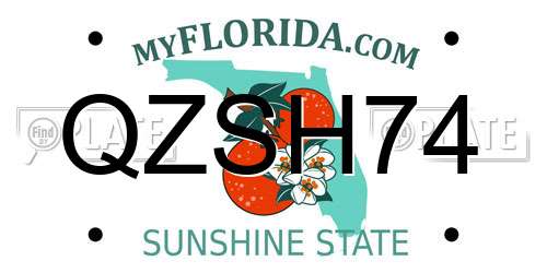 QZSH74 Florida License Plate