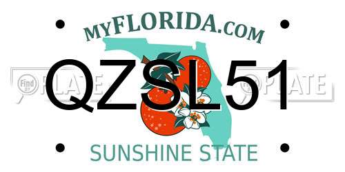 QZSL51 Florida License Plate