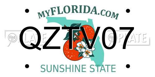 QZTV07 Florida License Plate