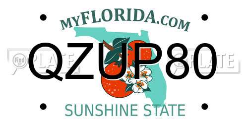 QZUP80 Florida License Plate
