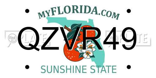 QZVR49 Florida License Plate
