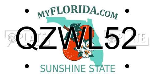 QZWL52 Florida License Plate