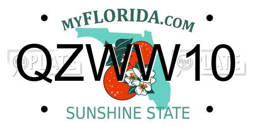 QZWW10 Florida License Plate