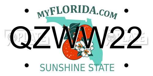 QZWW22 Florida License Plate