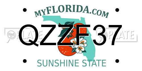 QZZF37 Florida License Plate