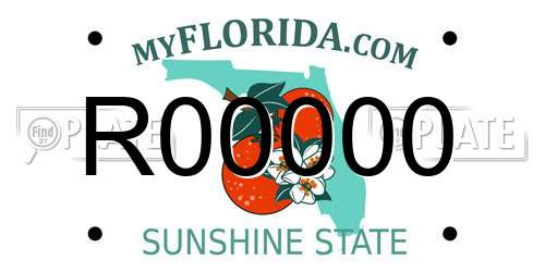 R00000 Florida License Plate