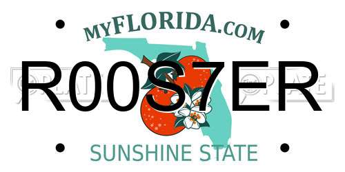 R00S7ER Florida License Plate
