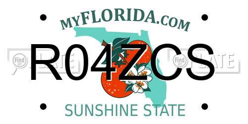 R04ZCS Florida License Plate