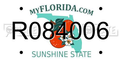 R084006 Florida License Plate