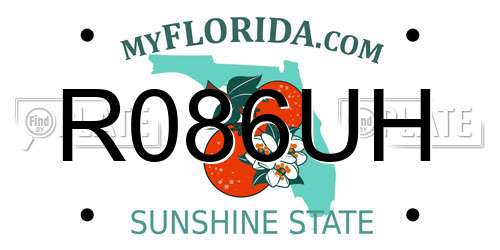 R086UH Florida License Plate