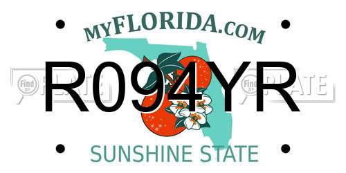R094YR Florida License Plate