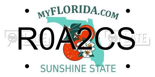 R0A2CS Florida License Plate