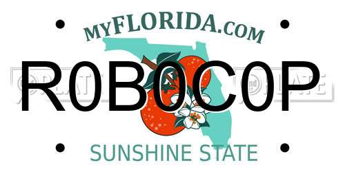 R0B0C0P Florida License Plate
