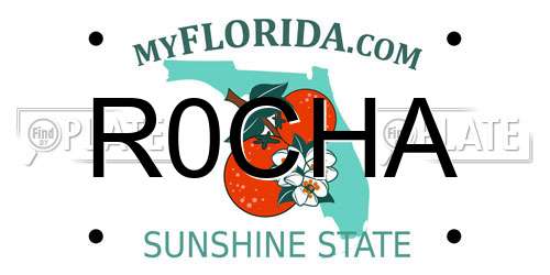 R0CHA Florida License Plate