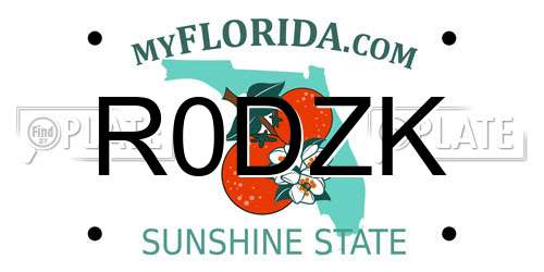 R0DZK Florida License Plate