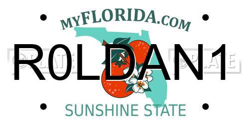 R0LDAN1 Florida License Plate