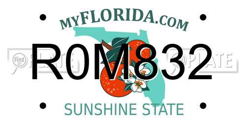 R0M832 Florida License Plate