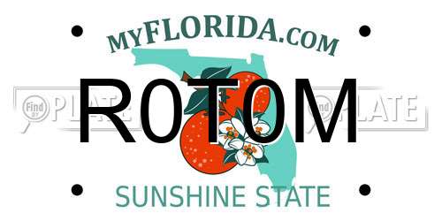 R0T0M Florida License Plate