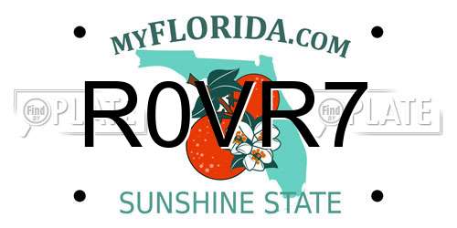 R0VR7 Florida License Plate