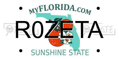 R0ZETA Florida License Plate