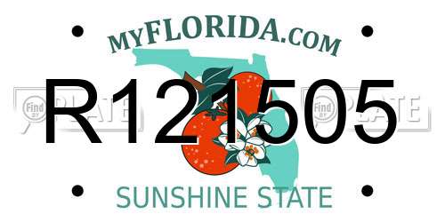 R121505 Florida License Plate