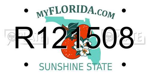 R121508 Florida License Plate