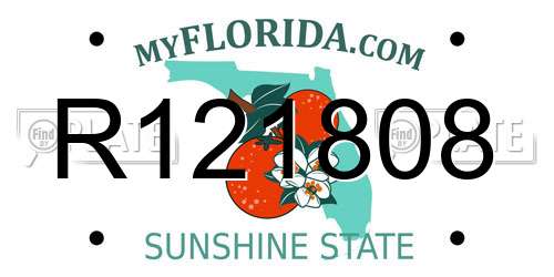 R121808 Florida License Plate