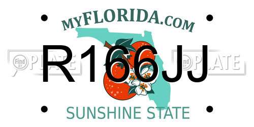 R166JJ Florida License Plate
