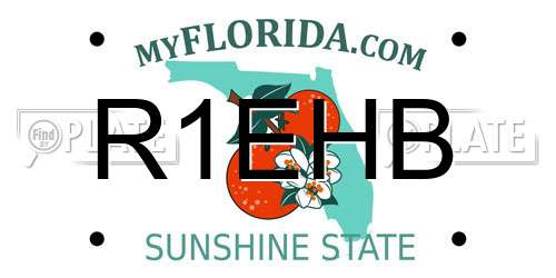R1EHB Florida License Plate