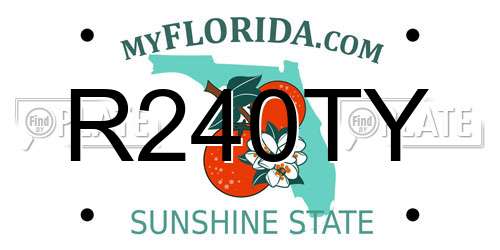 R240TY Florida License Plate