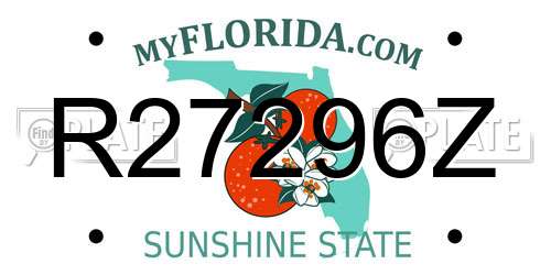 R27296Z Florida License Plate