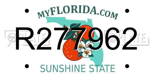 R277962 Florida License Plate