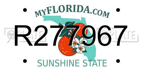 R277967 Florida License Plate