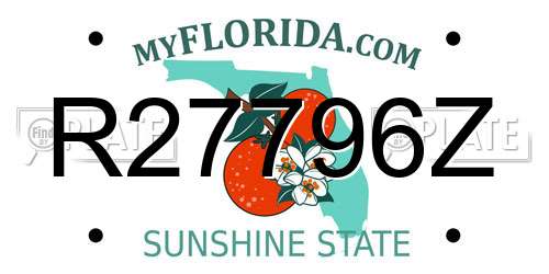 R27796Z Florida License Plate