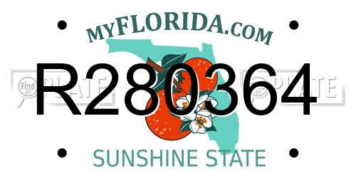 R280364 Florida License Plate