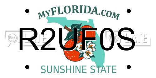 R2UF0S Florida License Plate