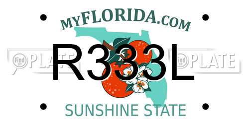 R333L Florida License Plate