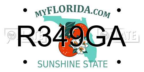 R349GA Florida License Plate
