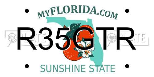 R35GTR Florida License Plate