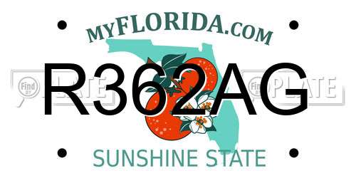 R362AG Florida License Plate