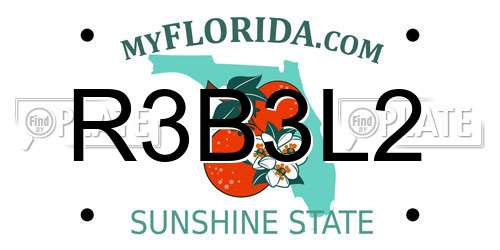 R3B3L2 Florida License Plate