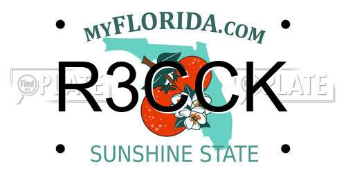 R3CCK Florida License Plate