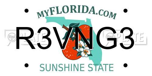 R3VNG3 Florida License Plate