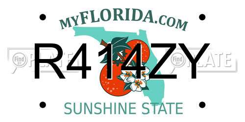 R414ZY Florida License Plate