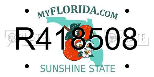 R418508 Florida License Plate
