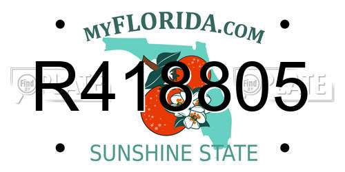 R418805 Florida License Plate