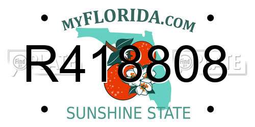 R418808 Florida License Plate